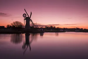 Thurne Mill at Sunrise, Norfolk Broads National Park, Norfolk, England Thurne Mill at Sunrise, Norfolk Broads National Park, Norfolk, England