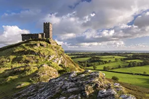 Tiny Brent Tor Church surrounded by glorious rolling countryside, Brentor, Dartmoor Tiny Brent Tor Church surrounded by glorious rolling countryside, Brentor, Dartmoor