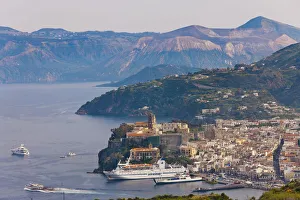 The town of Lipari, Lipari Island, Aeolian Islands, Italy, Europe The town of Lipari, Lipari Island, Aeolian Islands, Italy, Europe