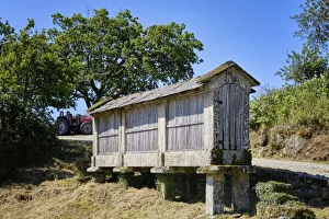 Traditional Espigueiros Prints: A traditional granary (espigueiro) at Bobal, serra do Alvao. Tras os Montes, Portugal