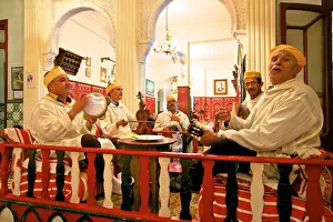 Traditional Moroccan Musicians Performing in a Restaurant, Tangier, Morocco, North Africa Traditional Moroccan Musicians Performing in a Restaurant, Tangier, Morocco, North Africa