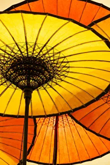 Traditional umbrellas made of paper and bamboo, Burma/ Myanmar Traditional umbrellas made of paper and bamboo, Burma/ Myanmar