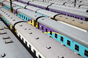 Train carriages at Park Station, Johannesburg, Gauteng, South Africa Train carriages at Park Station, Johannesburg, Gauteng, South Africa
