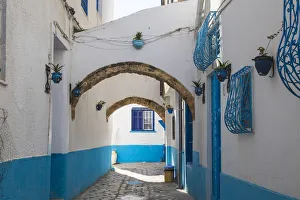 Tunisia, Bizerte, Cobbled street in the Medina Tunisia, Bizerte, Cobbled street in the Medina