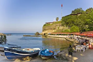 Turkey, Trabzon, Ocean front restaurant reflecting in Black sea Turkey, Trabzon, Ocean front restaurant reflecting in Black sea
