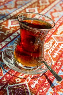 Images Dated 23rd June 2015: Turkish tea served in the typical tulip shaped glass