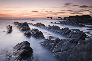 Twilight from the rocky shores of Hartland Quay in North Devon, England. Autumn Twilight from the rocky shores of Hartland Quay in North Devon, England. Autumn