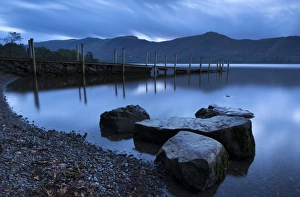 Twilight on the shores of Derwent Water near Ashness Jetty, Lake District, Cumbria, England Twilight on the shores of Derwent Water near Ashness Jetty, Lake District, Cumbria, England