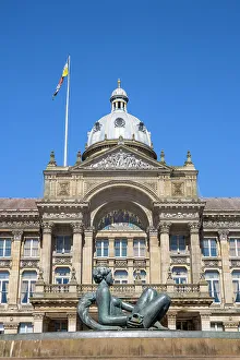 Prints of UK, England, Birmingham, Victoria Square, Fountain know as The Floozie in the Jacuzzi infront of Birmingham City Council House Birmingham Prints: Birmingham's Victoria Square Fountain Print UK England