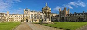 Universities And College Prints: University of Cambridge Trinity College Great Court Print UK
