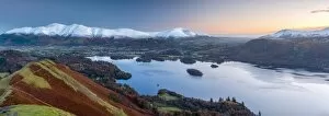 Images Dated 23rd November 2016: UK, England, Cumbria, Lake District, Derwentwater, Skiddaw and Blencathra mountains above Keswick