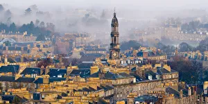 UK, Scotland, Edinburgh, New Town rooftops, Broughton St Marys Parish Church and Victorian UK, Scotland, Edinburgh, New Town rooftops, Broughton St Marys Parish Church and Victorian