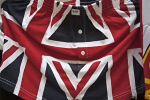 Union Jack boxer shorts, London, England Union Jack boxer shorts, London, England