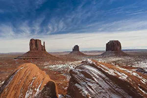 USA, Arizona, Monument Valley Navajo Tribal Park, Monument Valley in the snow USA, Arizona, Monument Valley Navajo Tribal Park, Monument Valley in the snow