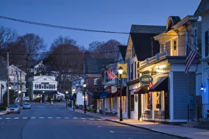USA, Connecticut, Essex, Main Street, dawn USA, Connecticut, Essex, Main Street, dawn