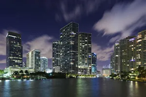 USA, Florida, Miami, city skyline from Brickell Key USA, Florida, Miami, city skyline from Brickell Key
