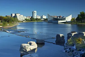 USA, Kansas, Wichita, Skyline, Arkansas River USA, Kansas, Wichita, Skyline, Arkansas River