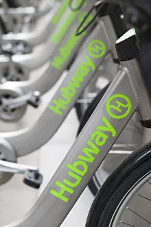 USA, Massachusetts, Boston, bikes of Hubway, Boston bike-sharing program USA, Massachusetts, Boston, bikes of Hubway, Boston bike-sharing program