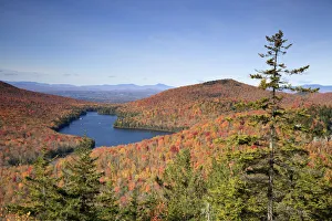 USA, New England, Vermont, Groton State Forest, Fall Foliage, Owls Head Overlook USA, New England, Vermont, Groton State Forest, Fall Foliage, Owls Head Overlook