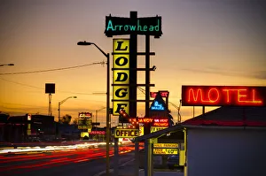USA, New Mexico, Route 66, Gallup, Motel signs USA, New Mexico, Route 66, Gallup, Motel signs