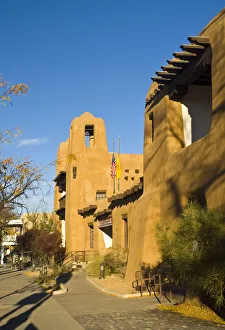 USA, New Mexico, Santa Fe, New Mexico Museum of Art, Traditional adobe construction USA, New Mexico, Santa Fe, New Mexico Museum of Art, Traditional adobe construction