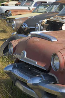USA, Oklahoma, Route 66, White Oak, Old cars in wreckers yard beside Route 66 USA, Oklahoma, Route 66, White Oak, Old cars in wreckers yard beside Route 66