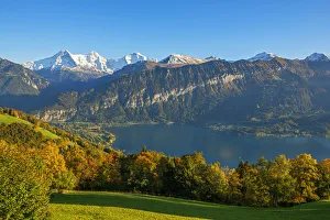 Berner Oberland Alps Prints: View from Beatenberg on Lake Thun with Eiger