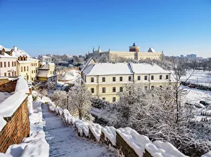 View towards the Castle, winter, Lublin, Lublin Voivodeship, Poland View towards the Castle, winter, Lublin, Lublin Voivodeship, Poland