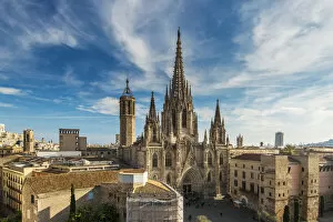 Images Dated 18th May 2015: Top view of the Cathedral of the Holy Cross and Saint Eulalia, Barcelona, Catalonia