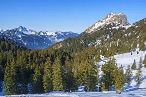 Austrian Alps Scenery Prints: View at Einstein mountain and Aggenstein mountain, Tannheim valley, Allgaau, Tyrol