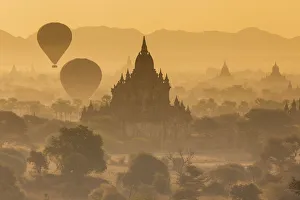 View of the pagodas and temples of the ancient ruined city of Bagan (Pagan), & View of the pagodas and temples of the ancient ruined city of Bagan (Pagan), &