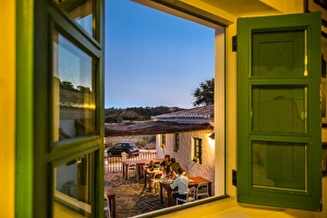 View out of a window, village Aldeia da Pedralva, Costa Vicentina, Algarve, Portugal View out of a window, village Aldeia da Pedralva, Costa Vicentina, Algarve, Portugal