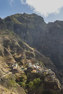 Village on mountain, Fontainhas, Santo Antao Island, Cape Verde Village on mountain, Fontainhas, Santo Antao Island, Cape Verde