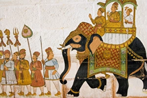 Wall paintings on the entrance to Rohet Garh residence Wall paintings on the entrance to Rohet Garh residence