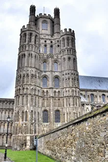 Prints of West tower, Ely Cathedral, Ely, Cambridgeshire, England, UK Ely Prints: Ely Cathedral West Tower Print, Cambridgeshire, England