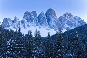 Winter landscape, Le Odle Group, Geisler Spitzen (3060m), Val di Funes, Italian Dolomites Winter landscape, Le Odle Group, Geisler Spitzen (3060m), Val di Funes, Italian Dolomites