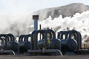 Woman engineer at Geothermal Plant, Iceland Woman engineer at Geothermal Plant, Iceland