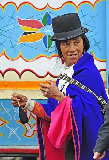 Woman at Indian market in Silvia, Guambiano Indians, Colombia, South America Woman at Indian market in Silvia, Guambiano Indians, Colombia, South America