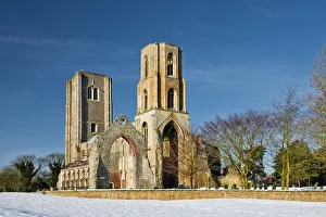 Prints of Wymondham Abbey in Winter, Wymondham, Norfolk, England Norfolk Prints: Wymondham Abbey Print, Norfolk Landscape