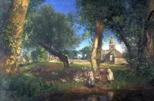 Oil On Canvas Landscapes Prints: The Tithe Barns - David Murray