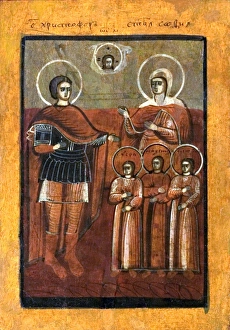 Nottingham Art Gallery Prints: Head of Christ with Figures of Saints