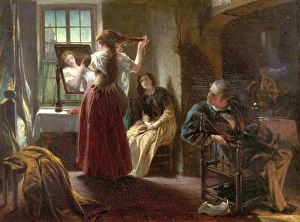 Nottingham Art Gallery Prints: The Origin of the Combing Machine - Alfred Elmore