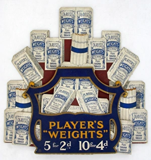 Antique Tobacco Advertising Prints: Weights Cigarettes, 1925