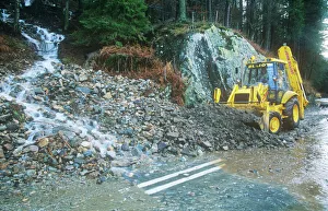 The A591 road blocked at Thirlmere by a landslide caused by extreme weather The A591 road blocked at Thirlmere by a landslide caused by extreme weather