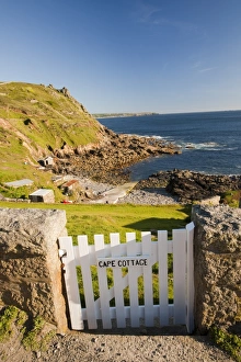 A cottage gate at Cape Cornwall, near St Just, Cornwall, UK A cottage gate at Cape Cornwall, near St Just, Cornwall, UK
