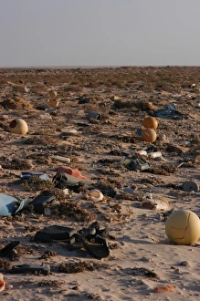 Litter washed up on the beach, Southern Morocco (RR) Litter washed up on the beach, Southern Morocco (RR)