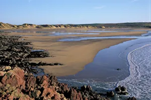 Low tide, Beach, Freshwater West, Pembrokeshire Coast, West Wales Low tide, Beach, Freshwater West, Pembrokeshire Coast, West Wales