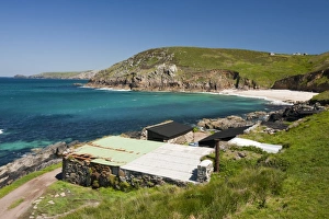Old fishermans huts near Pendeen watch on the North Cornwall coast near St Just, UK Old fishermans huts near Pendeen watch on the North Cornwall coast near St Just, UK