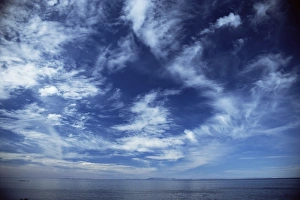 Seascape and cloud formations looking to the west from coast of Iceland Seascape and cloud formations looking to the west from coast of Iceland