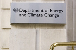 A sign outside the Department of Energy and Climate change in Whitehall London UK A sign outside the Department of Energy and Climate change in Whitehall London UK